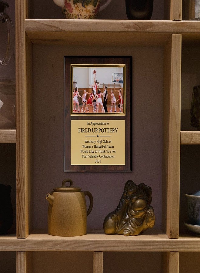 PlaqueMaker Sponsor, Thank You, Appreciation Or Dedication Photo Plaque - Includes 4 x 6" Photo Frame, Gold Metal and Your Personal Text - Image 2