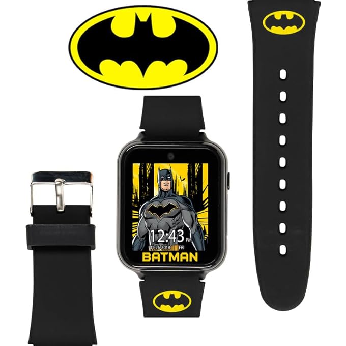 rayihni ساعة باتمان الذكية للأطفال بشاشة تعمل باللمس مع كاميرا ومسجل صوت وألعاب وعداد توقيت ومنبه ومؤقت وجهاز تتبع للياقة البدنية وآلة حاسبة - حزام قابل للتعديل يناسب المعاصم من 5.5" إلى 8" - Image 5