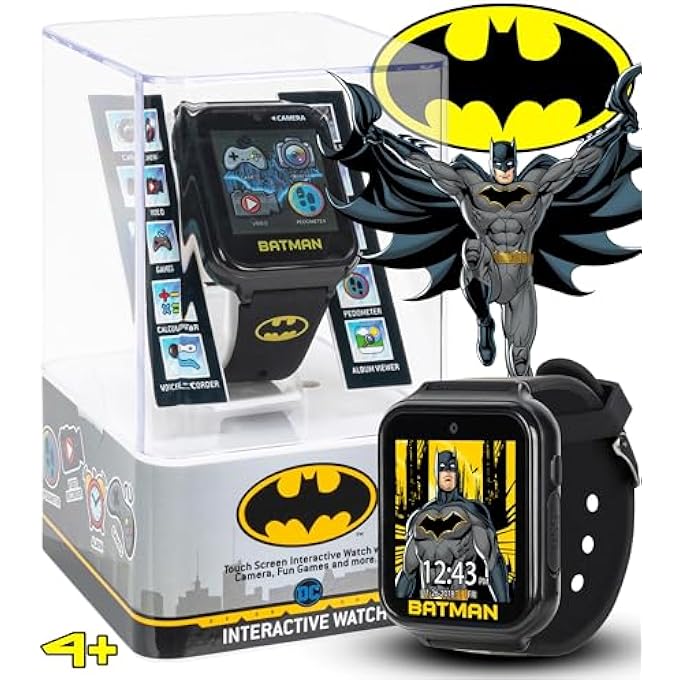 rayihni ساعة باتمان الذكية للأطفال بشاشة تعمل باللمس مع كاميرا ومسجل صوت وألعاب وعداد توقيت ومنبه ومؤقت وجهاز تتبع للياقة البدنية وآلة حاسبة - حزام قابل للتعديل يناسب المعاصم من 5.5" إلى 8" - Image 3
