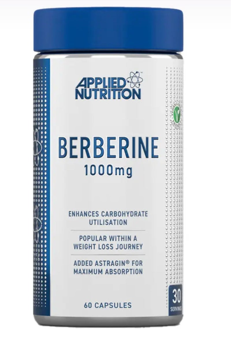 Applied Nutrition Berberine 1000mg with AstraGin 60 Vegan Capsules | High Strength Metabolic Support Supplement | Weight Management & Carbohydrate Utilisation | Made in UK - Image 1