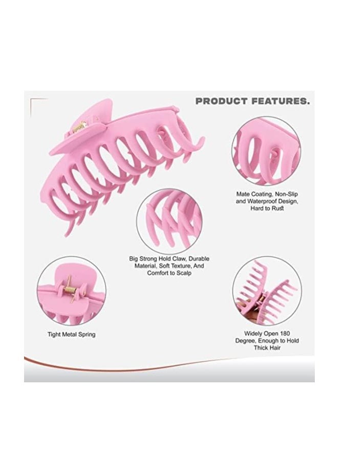 Premify - 6 Pcs Colorful Hair Claw Clips With 6 Hair Ties Strong Hold Hair Jaw Clamp, Non-Slip Classic Hair Clips for Women Girls Thick Thin Fine Hair - Image 1