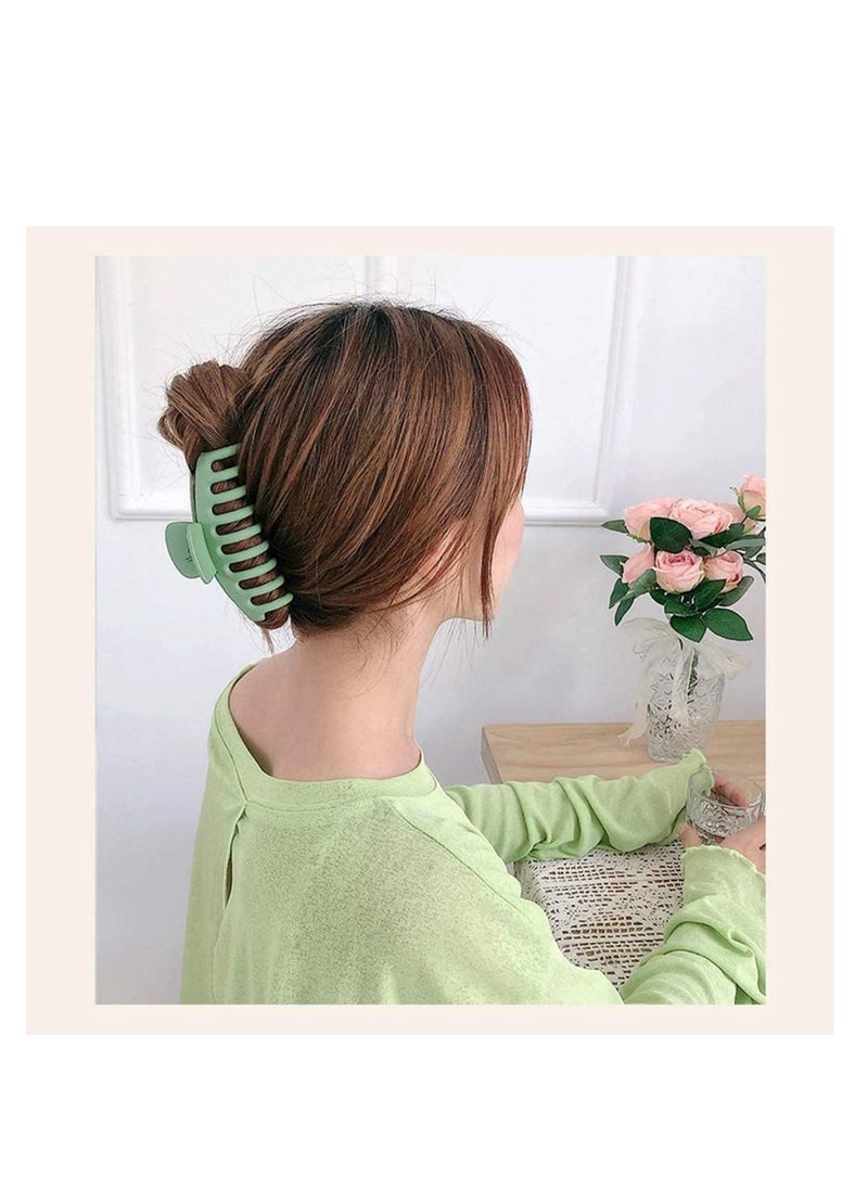 Premify - 6 Pcs Colorful Hair Claw Clips With 6 Hair Ties Strong Hold Hair Jaw Clamp, Non-Slip Classic Hair Clips for Women Girls Thick Thin Fine Hair - Image 1