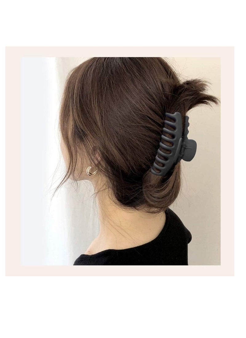 Premify - 6 Pcs Colorful Hair Claw Clips With 6 Hair Ties Strong Hold Hair Jaw Clamp, Non-Slip Classic Hair Clips for Women Girls Thick Thin Fine Hair - Image 1