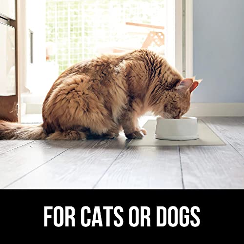 GORILLA GRIP 100% Waterproof Raised Edge BPA Free Silicone Pet Feeding Mat, Dog Cat Food Mats Contain Spills Protects Floors, Placemats for Cats and Dogs Water Bowl, Pets Accessories 16x10, Cream - Image 5