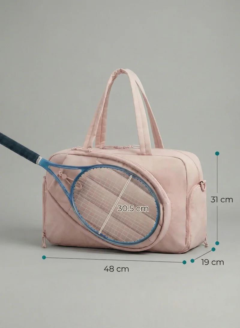 Svl Pink Celine Quilted Padel & Tennis & Gym Bag with Shoes Compartment  | Best Price UAE