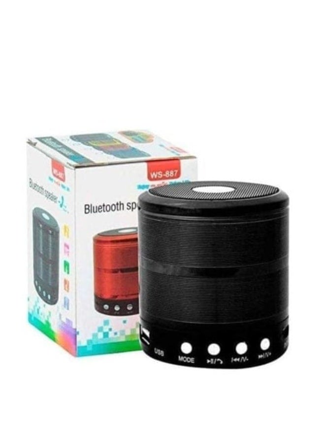 مكبر صوت بلوتوث صغير WS-887 مع راديو اف ام، فتحة بطاقة الذاكرة، فتحة ذاكرة يو اس بي، وضع ادخال AUX - Image 2
