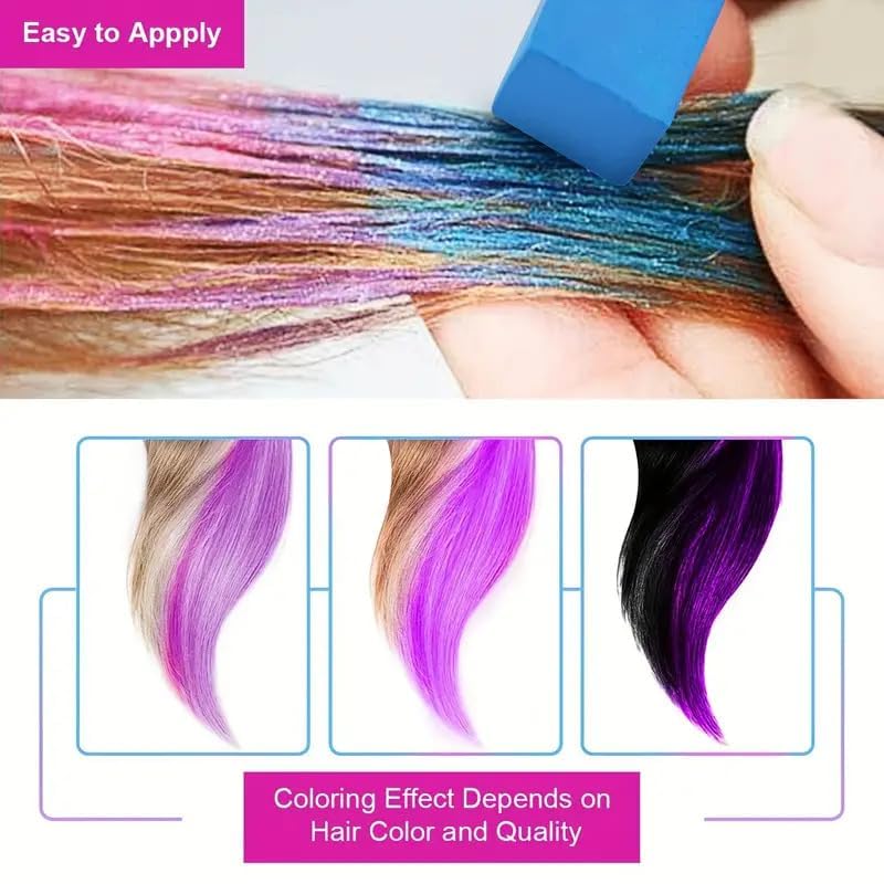 Boolavard HAIRCHALKINÂ® 36 Non-Toxic Temporary Hair Pastel Chalk Beauty Kit - Image 3