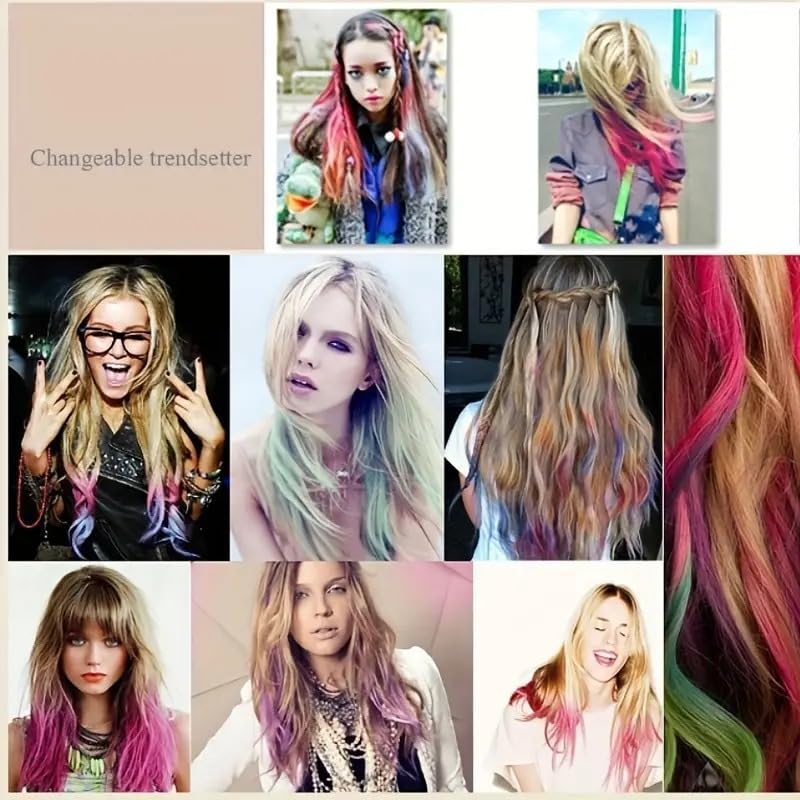 Boolavard HAIRCHALKINÂ® 36 Non-Toxic Temporary Hair Pastel Chalk Beauty Kit - Image 5