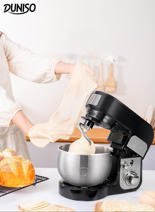 DUNISO Kitchen Stand Mixer Machine 3L Heavy-Duty Kitchen Mixer with Dough Hook and Stirring Rod 6-Speed Settings Electric Kitchen Cake Mixers Compact Kitchen Machine with Stainless Steel Bowl for Bread, Cakes, and Home Baking - Image 1