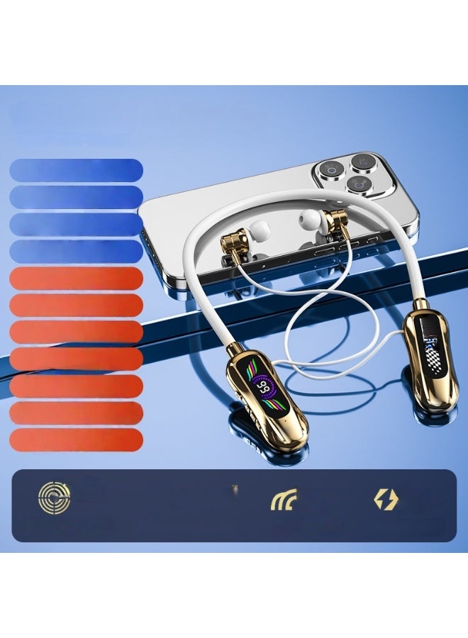 EBMINI New Digital Noise Cancelling Neck Hanging Wireless Bluetooth Earphones