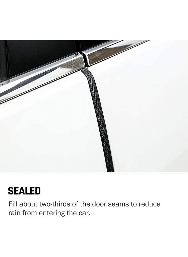 33Ft (10M) حراس حافة باب السيارة الطويلة ، U Shape Trim مطاط ختم حماية مقاطع مضادة للاصطدام مناسبة لمعظم السيارات الأسود - Image 4
