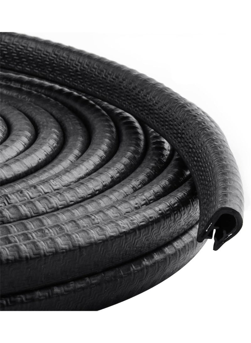 33Ft (10M) حراس حافة باب السيارة الطويلة ، U Shape Trim مطاط ختم حماية مقاطع مضادة للاصطدام مناسبة لمعظم السيارات الأسود - Image 1