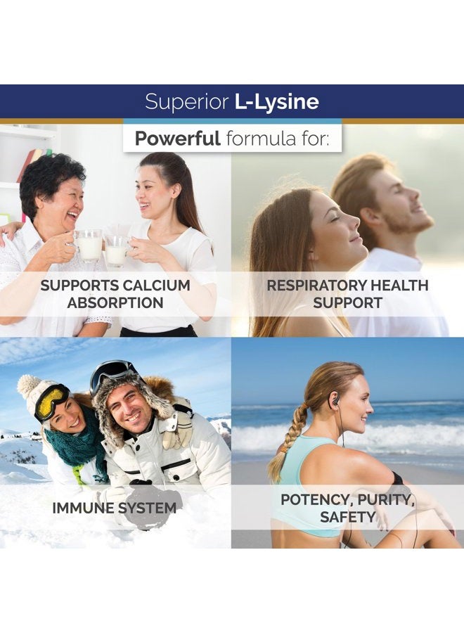 Superior Labs – Best L-Lysine NonGMO - Dietary Supplement –500 mg Pure Active L-Lysine – 120 Vegetable Capsules – Supports Calcium Absorption – Immune System & Respiratory Health Support - Image 4