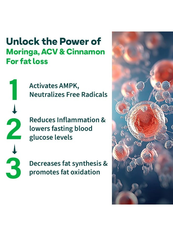 أوزيفا خل التفاح والمورينجا | التحكم في الرغبة الشديدة | خل التفاح والقرفة والجوجول | بدون مالتوديكسترين وبدون إضافة سكر | 15 قرصًا فوارًا - تفاح أخضر، 15 كبسولة - Image 5