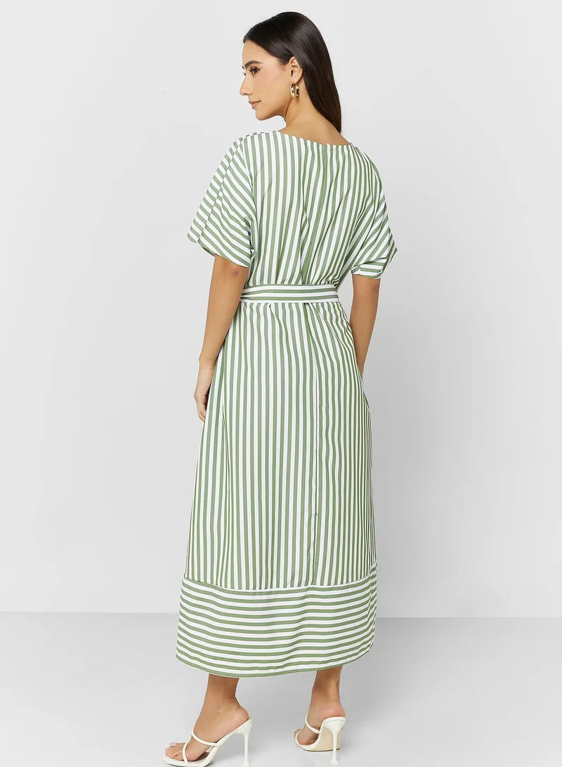 Ginger Stripe Slit Dress
