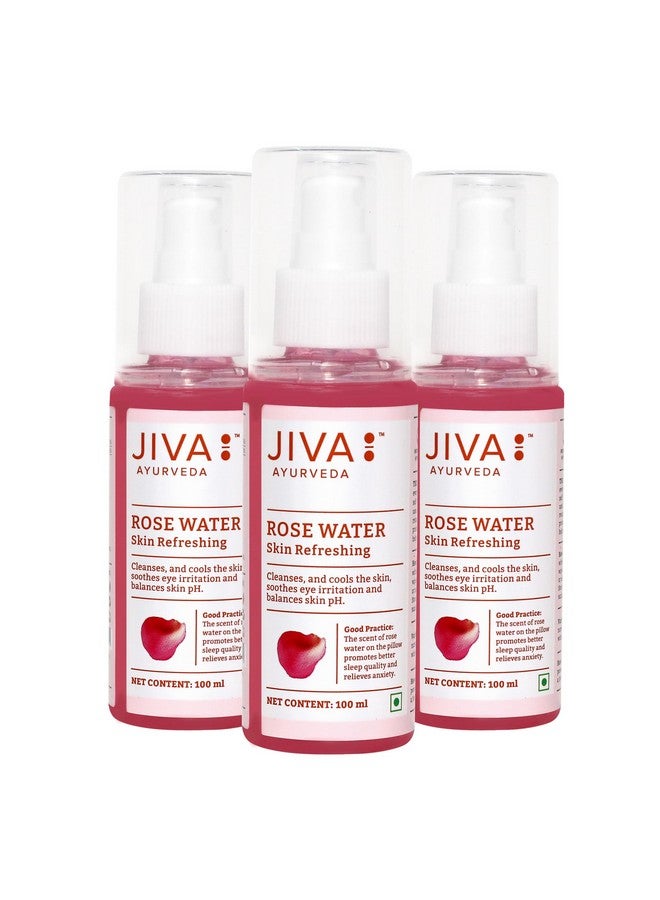 Jiva Rose Water - 100ml (Pack of 3) | Pure Gulab Jal | Skin Toner For Glowing Skin | For All Skin Types, Natural Skin Toner, Provides Glow and Freshness - Image 1