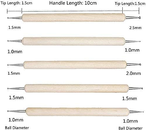 eS³kube eSkube Nail Art Tool Set Ball and Wooden Dotting Embossing Stylus for Nail Art Set of 9 Pieces - Image 3