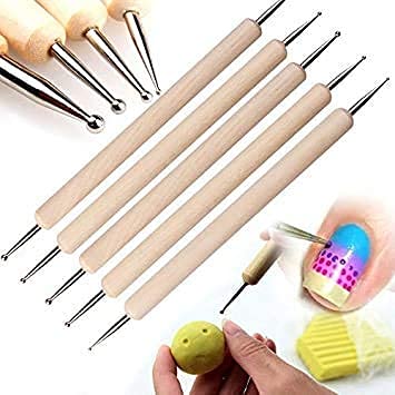 eS³kube eSkube Nail Art Tool Set Ball and Wooden Dotting Embossing Stylus for Nail Art Set of 9 Pieces - Image 2
