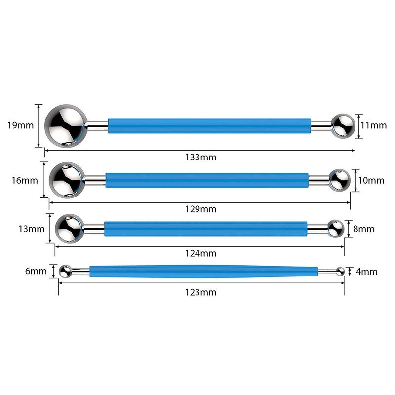 eS³kube eSkube Nail Art Tool Set Ball and Wooden Dotting Embossing Stylus for Nail Art Set of 9 Pieces - Image 4