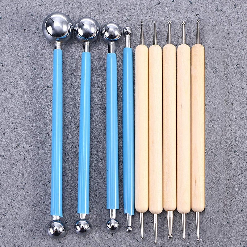 eS³kube eSkube Nail Art Tool Set Ball and Wooden Dotting Embossing Stylus for Nail Art Set of 9 Pieces - Image 5