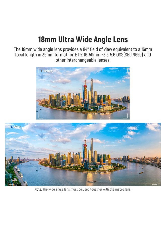 Neewer - 40.5mm HD Wide Angle Lens Compatible with Sony ZV-1F ZV-E10 A5000 A6000, 2 in 1 18mm Wide Angle & 10x Macro Additional Lens with Extension Tube, Bayonet Mount Lens Adapter (LS-30, Black) - Image 1