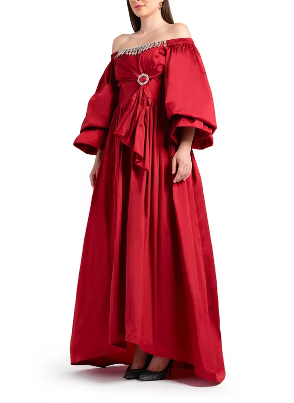 امري Embroidered taffeta dress