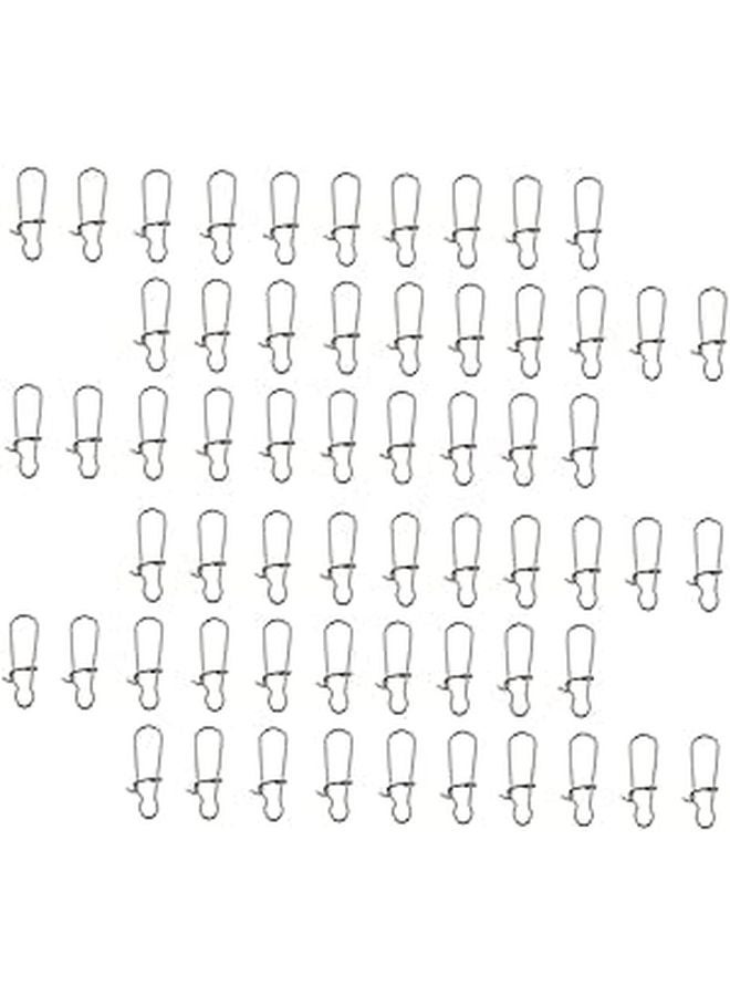 مشابك سنارة الصيد من الفولاذ المقاوم للصدأ 100 قطعة، مشابك سهلة القفل ومشابك معدات - Image 1