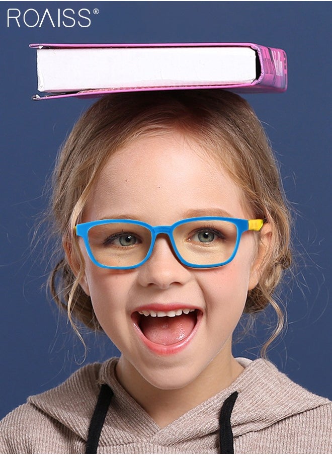 roaiss - Kids Blue Light Blocking Glasses, Anti Eyestrain Computer Glasses, Gaming Eyewear UV400 Protection with Light Weight TPEE Frame for Boys Girls and Children Age 3-12, Blue Yellow - Image 1