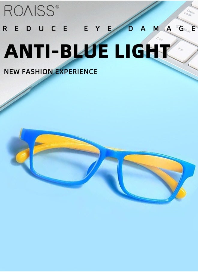 roaiss - Kids Blue Light Blocking Glasses, Anti Eyestrain Computer Glasses, Gaming Eyewear UV400 Protection with Light Weight TPEE Frame for Boys Girls and Children Age 3-12, Blue Yellow - Image 1