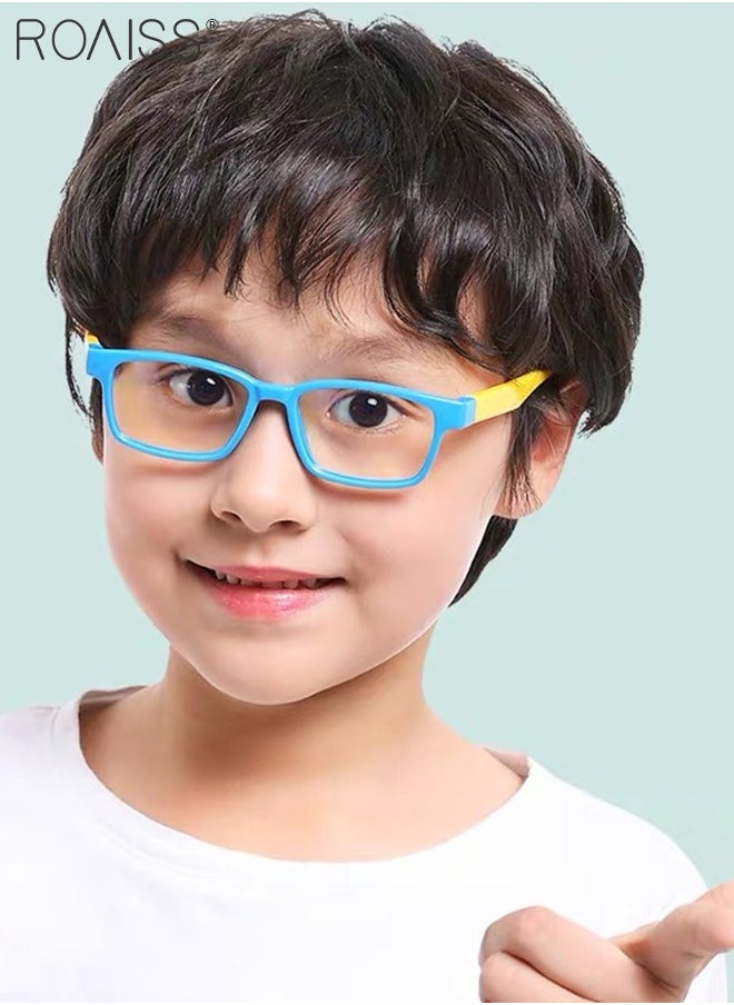 roaiss - Kids Blue Light Blocking Glasses, Anti Eyestrain Computer Glasses, Gaming Eyewear UV400 Protection with Light Weight TPEE Frame for Boys Girls and Children Age 3-12, Blue Yellow - Image 1