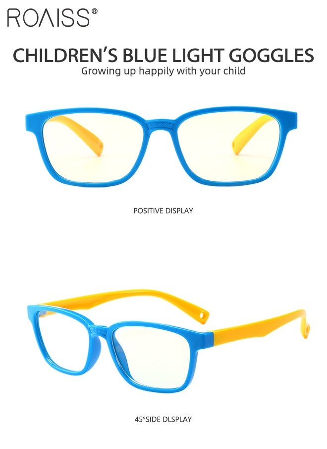 roaiss - Kids Blue Light Blocking Glasses, Anti Eyestrain Computer Glasses, Gaming Eyewear UV400 Protection with Light Weight TPEE Frame for Boys Girls and Children Age 3-12, Blue Yellow - Image 1