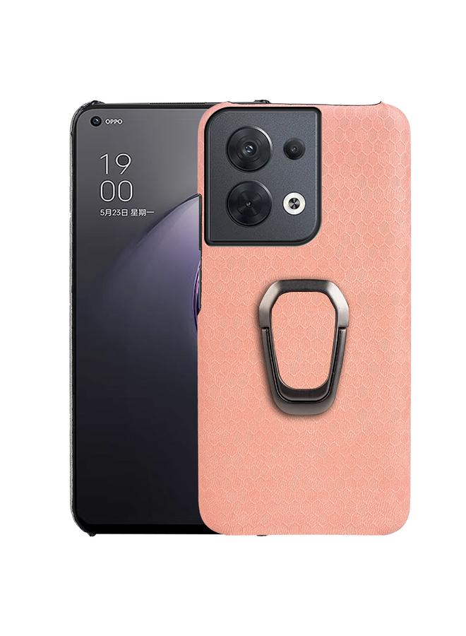 S-TOP Case For OPPO Reno 8 5G Ring Holder Honeycomb PU Phone Case - Image 1