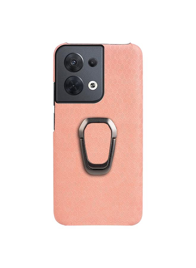 S-TOP Case For OPPO Reno 8 5G Ring Holder Honeycomb PU Phone Case - Image 2