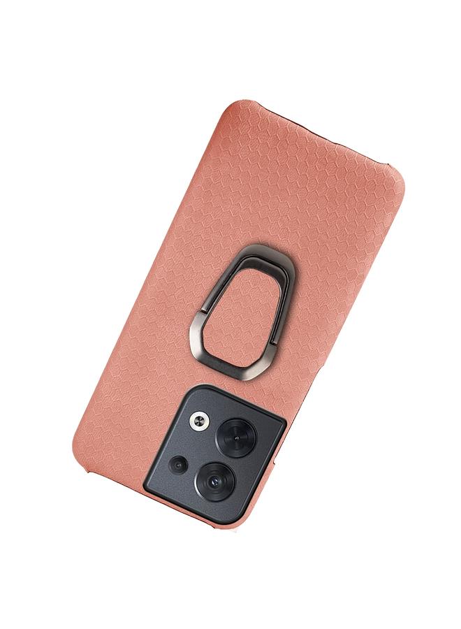 S-TOP Case For OPPO Reno 8 5G Ring Holder Honeycomb PU Phone Case - Image 4