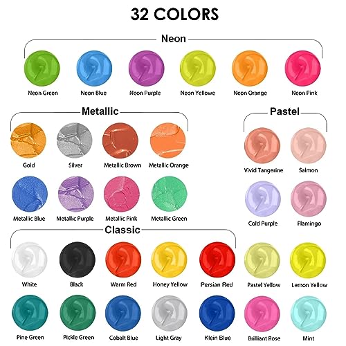 Funto Acrylic Pouring Paint Set, 36 Bottles, with Silicone Oil, High Flow, Pre-Mixed, Art Supplies for Pouring on Canvas, Glass, Wood, Tile, Rocks - Image 2