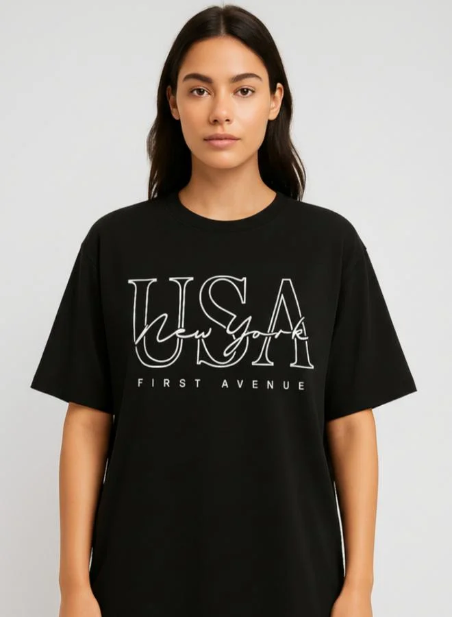 بوز تيشيرت بطبعة جرافيك