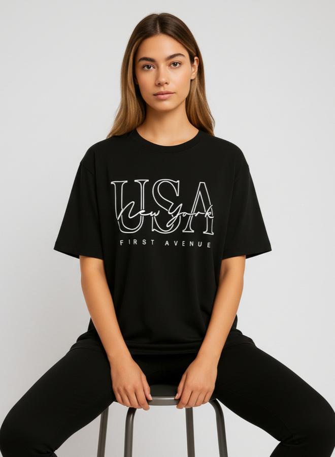 بوز تيشيرت بطبعة جرافيك - Image 2