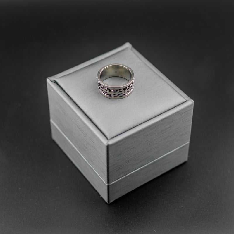 Silver Stainless Steel Ring For Him - Size 17 - Image 2