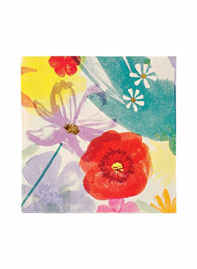 Meri Meri TS Painted Flowers Large Napkin