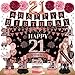 Eucutur 42PCS 21st Birthday Decorations Kit for Girls Women Rose Gold Happy 21st Bday Banner Balloon Honeycomb Centerpiece Swirl Paper Pompom Party Supplies 21 Bday Sash Table Cake Topper Swirls Set - Image 3