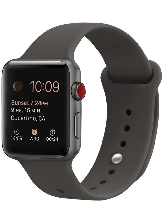 NIBEMINENT Silicone Replacement Strap Watchband For Apple Watch Series 7/6/SE/5/4/3/2/1 38/40/41mm Cocoa - Image 3