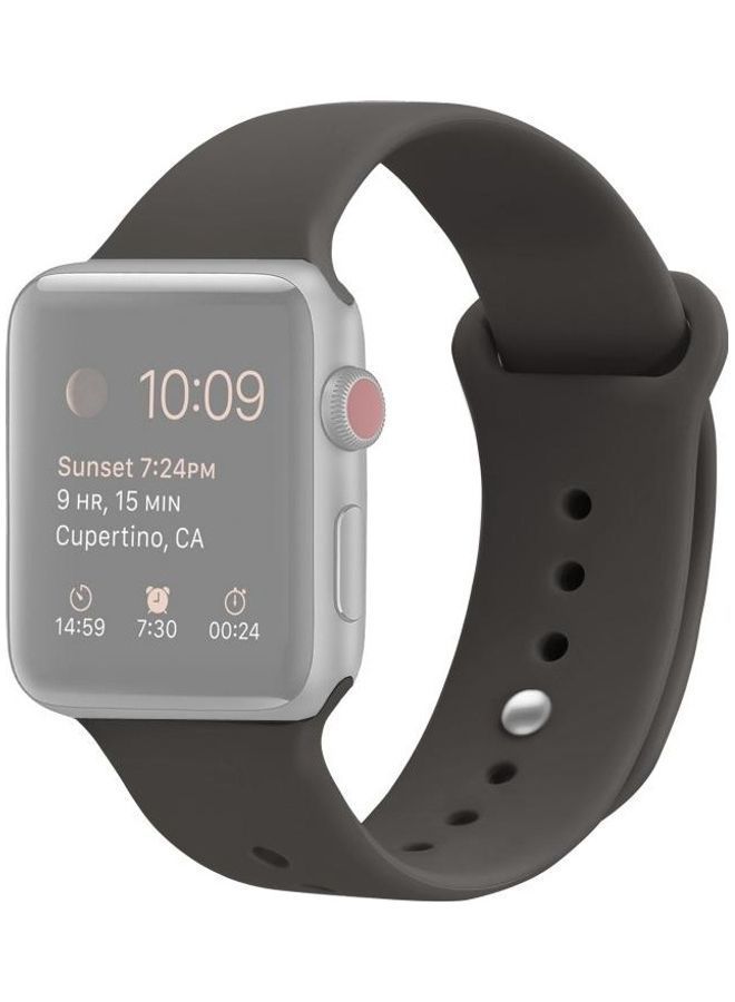 NIBEMINENT Silicone Replacement Strap Watchband For Apple Watch Series 7/6/SE/5/4/3/2/1 38/40/41mm Cocoa - Image 1