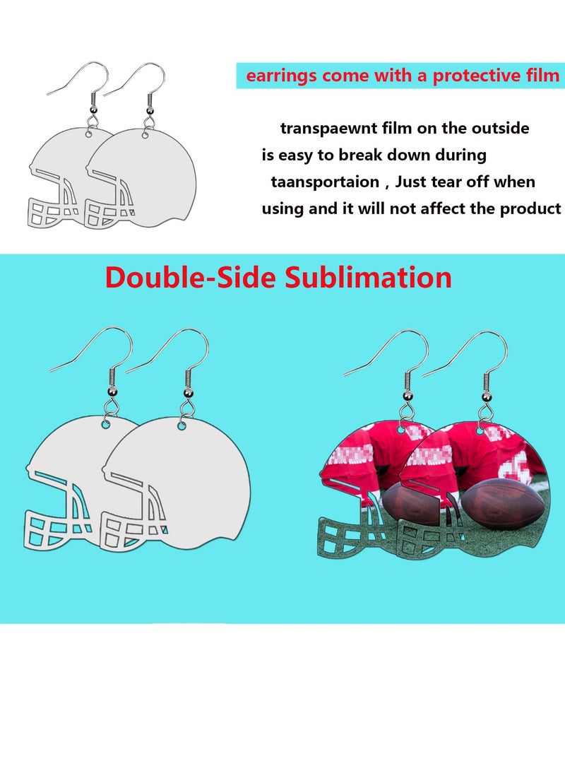 KASTWAVE Sublimation Earring Blanks Bulk, 48 Pcs Double Sided Heat Transfer Sublimation Earrings Sublimation Jewelry Blanks, for Jewelry DIY Making Supplies (Helmet) - Image 3