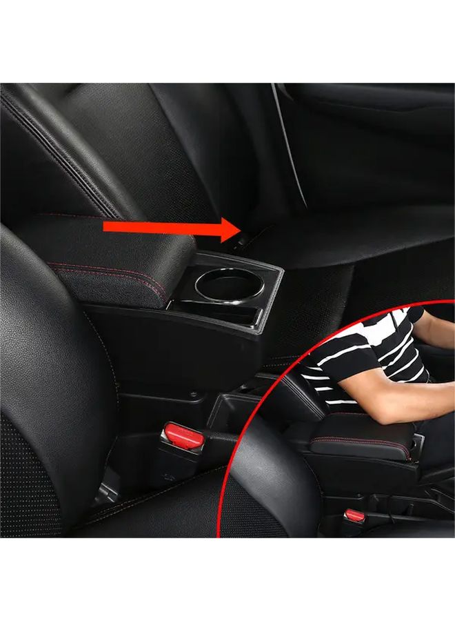 Compatible Suzu Ki Jimny 2018 2025 Center Armrest Box Red Stitching - Image 4