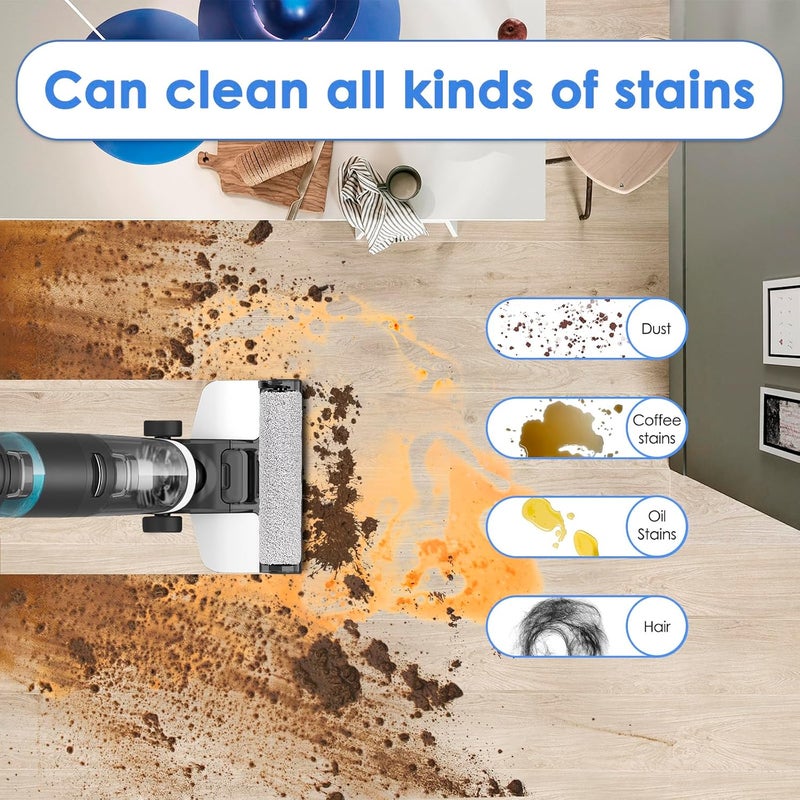 (7 قطع) بكرات فرشاة بديلة ومرشحات HEPA متوافقة مع مكنسة Tineco Floor One S3/ iFloor 3 الكهربائية اللاسلكية للتنظيف الرطب والجاف، طقم قطع غيار وملحقات، 3 بكرات فرشاة، 4 مرشحات HEPA - Image 3