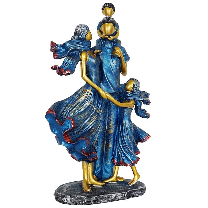 zart Family Showpiece Blue and Gold Decorative Statue, Sculpture for Home & Office Decor(Blue) - Image 4