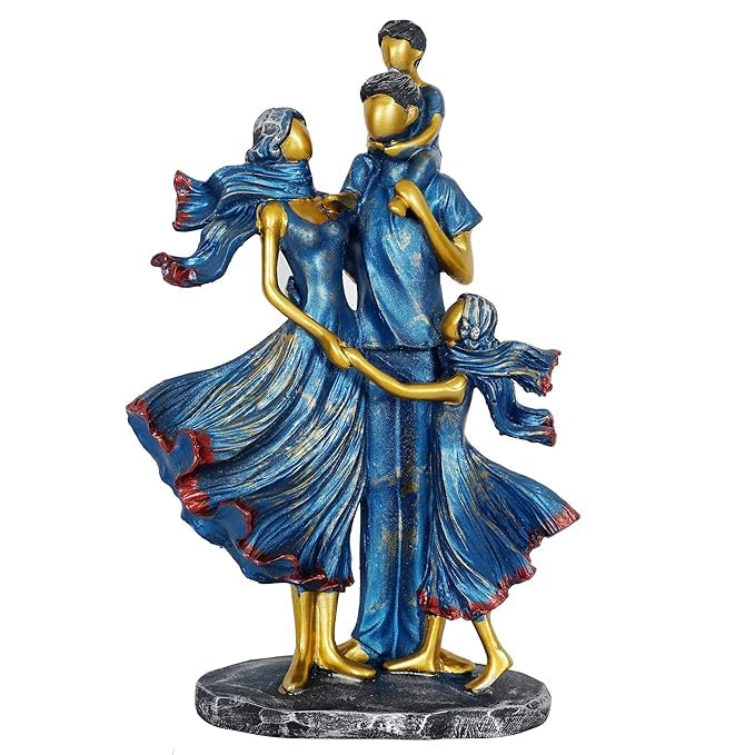 zart Family Showpiece Blue and Gold Decorative Statue, Sculpture for Home & Office Decor(Blue) - Image 2