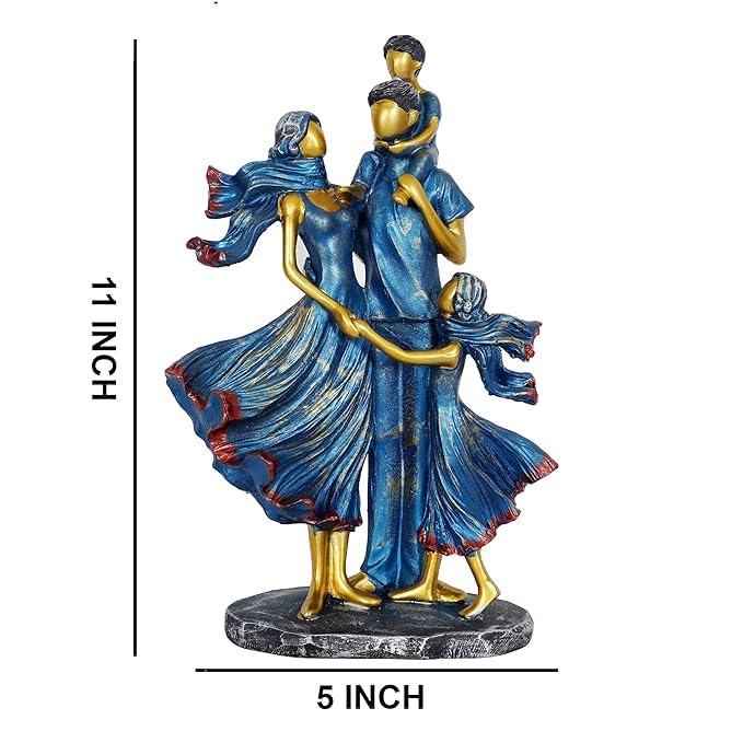 zart Family Showpiece Blue and Gold Decorative Statue, Sculpture for Home & Office Decor(Blue) - Image 3
