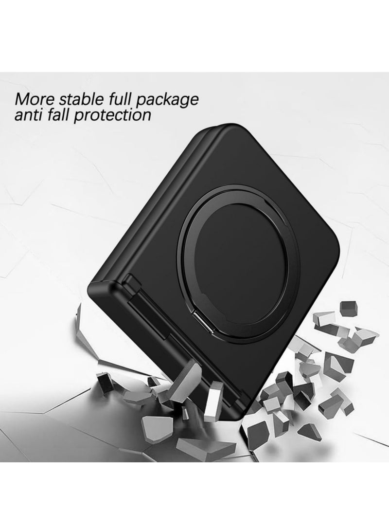 Aookay Case for Samsung Galaxy Z Flip 7 with Stand Compatible & Magnetic Chargers, Z Flip 7 Case with Hinge Protection & Outer Screen Protector, Ultra Slim Magnetic Protective Case Cover (Black) - Image 4