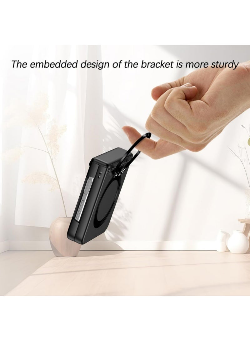 Aookay Case for Samsung Galaxy Z Flip 7 with Stand Compatible & Magnetic Chargers, Z Flip 7 Case with Hinge Protection & Outer Screen Protector, Ultra Slim Magnetic Protective Case Cover (Black) - Image 5